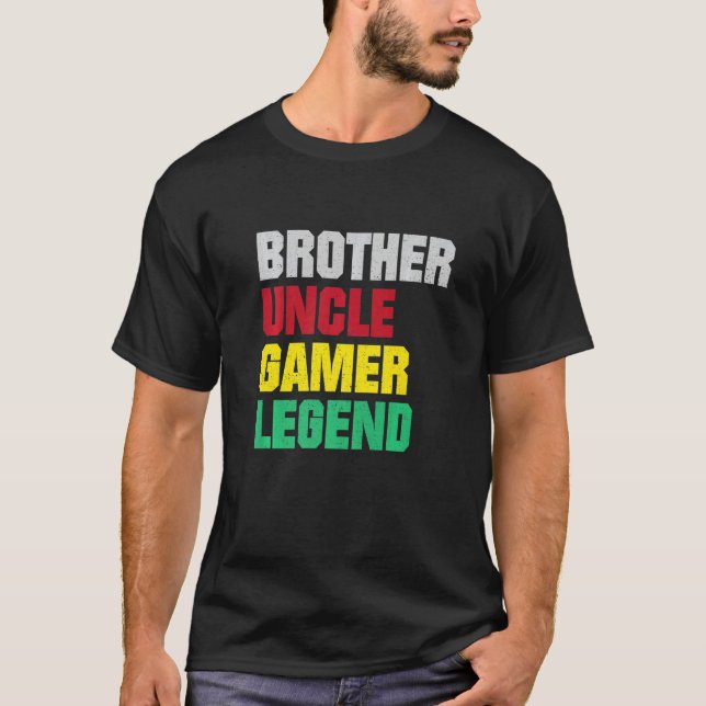 Camiseta Mens Brother Uncle Gamer Legend Favorite Best Game (Frente)