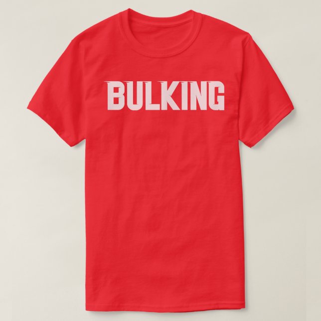 Camiseta Mens BULKING Gym Malhação Workout Bodybuilding Mot (Frente do Design)