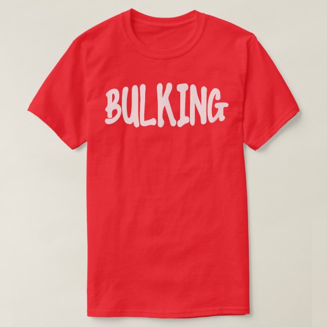 Camiseta Mens BULKING Gym Malhação Workout Bodybuilding Mot (Frente do Design)