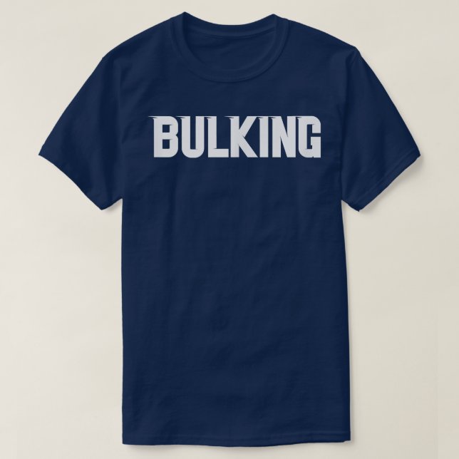 Camiseta Mens BULKING Gym Malhação Workout Bodybuilding Mot (Frente do Design)