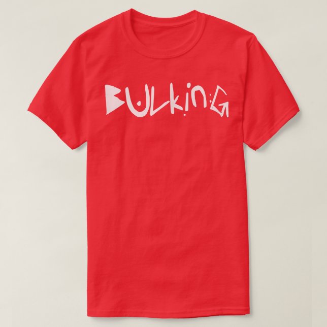 Camiseta Mens BULKING Gym Malhação Workout Bodybuilding Mot (Frente do Design)