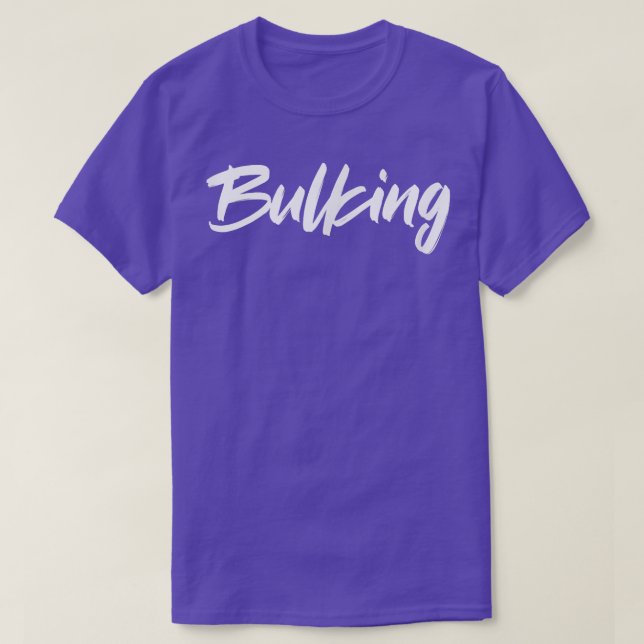 Camiseta Mens BULKING Gym Malhação Workout Bodybuilding Mot (Frente do Design)
