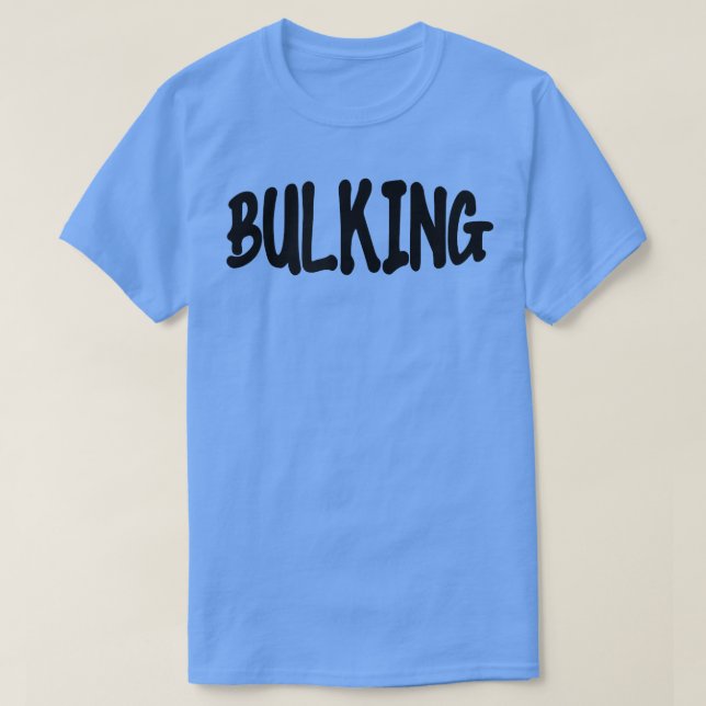Camiseta Mens BULKING Gym Malhação Workout Bodybuilding Mot (Frente do Design)