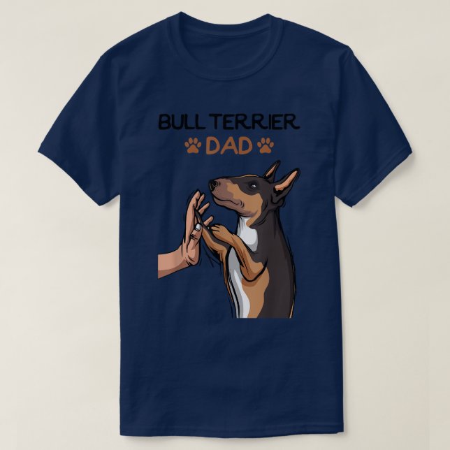 Camiseta Mens Bull Terrier Pai Buld Lover (Frente do Design)