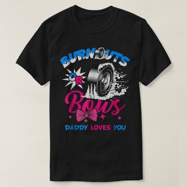 Camiseta Mens Burnouts Ou Arcos Gênero Revelam Festa De Beb (Frente do Design)
