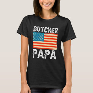 Camiseta Mens Butchery Butcher Papa Usa Flag Matador P