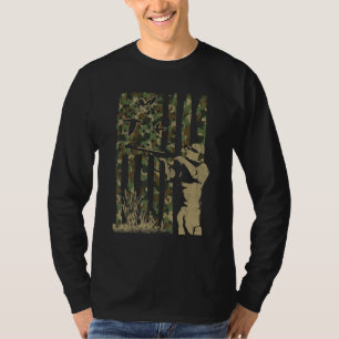 Camiseta Mens Caçando Pato de Pai da Central de Bandeiras A