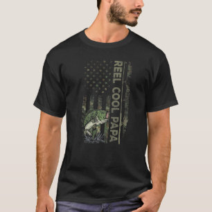 Camiseta Mens Camouflage Bandeira Americana Reel Legal Papa