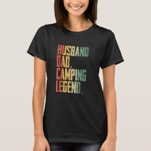 Camiseta Mens Camper Husband Pai Camping Legend Vintage Fa