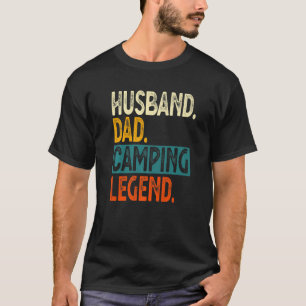 Camiseta Mens Camper Husband Pai Camping Legend Vintage Fa