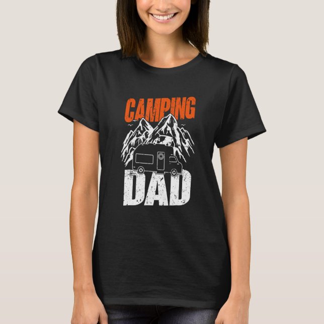 Camiseta Mens Camping Dad  Camper Caravan  Camping 1 (Frente)