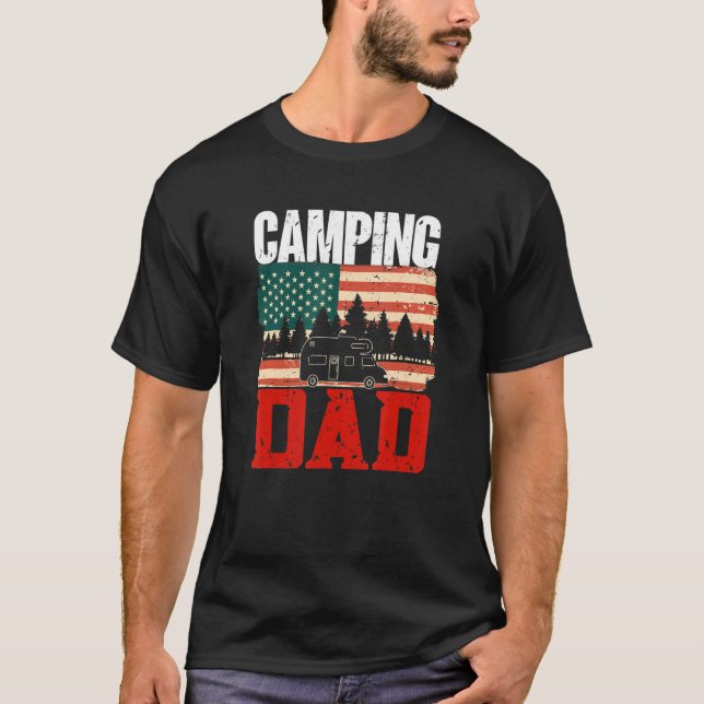 Camiseta Mens Camping Dad  Camper Caravan  Camping 12 (Frente)