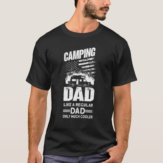 Camiseta Mens Camping Dad  Camper Caravan  Camping 5 (Frente)