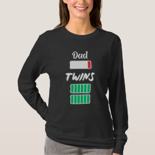Camiseta Mens Cansados Pai Baixo Carga do Cheio dos Gêmeos