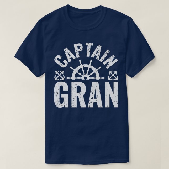 Camiseta Mens Capitão Gran Boat Owner Lake Barco (Frente do Design)