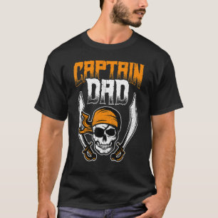 Camiseta Mens Capitão Pai Halloween Pirate Ghosts Spooky Ha