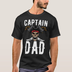 Camiseta Mens Capitão Pai Halloween Pirate Ghosts Spooky Ha