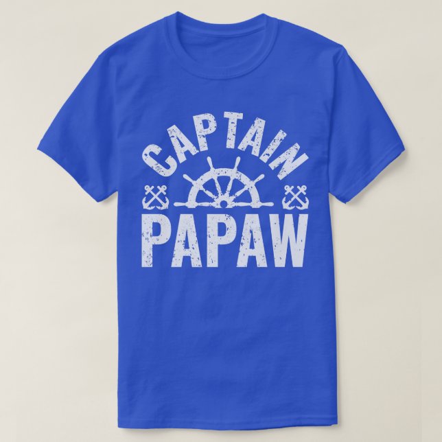 Camiseta Mens Captain Papaw Boat Owner Lake Boating Father' (Frente do Design)