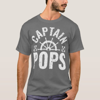 Camiseta Mens Captain Pops Boat Owner Lake Boating Father's