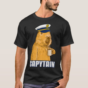 Camiseta Mens Capybara Boat Capitão Capytain