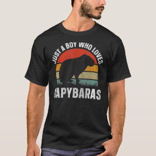Camiseta Mens Capybara É Um Menino Que Ama Capybaras Retro