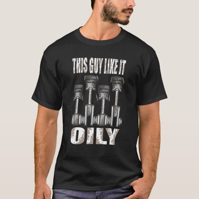 Camiseta Mens Car Mecânico Esta Cara Como Um Mech Oily Car (Frente)