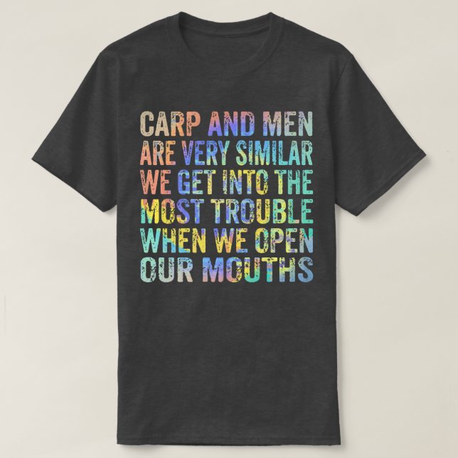 Camiseta Mens Carp Fishing Funny Catfish Carp Fishing Lover (Frente do Design)