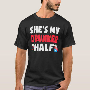 Camiseta Mens Cava Meu Bêbado Meia-Casal de 4 de julho