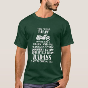 Camiseta Mens Chamam-Me Papaw Motorcycle Biker Excelente Gi