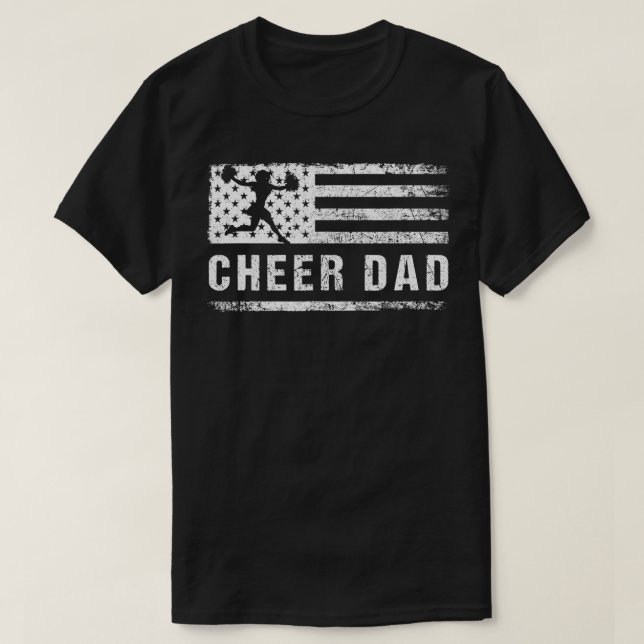 Camiseta Mens Cheer Pai American Flag Cheerhead Patrioti (Frente do Design)