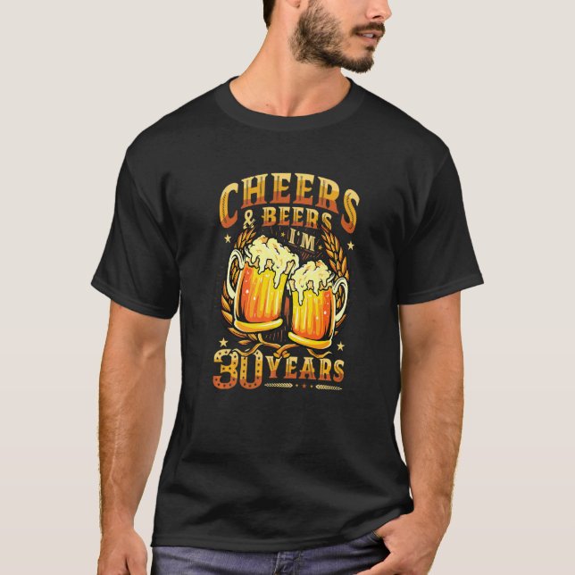 Camiseta Mens Cheers e Cervejas Eu tenho 30 anos (Frente)