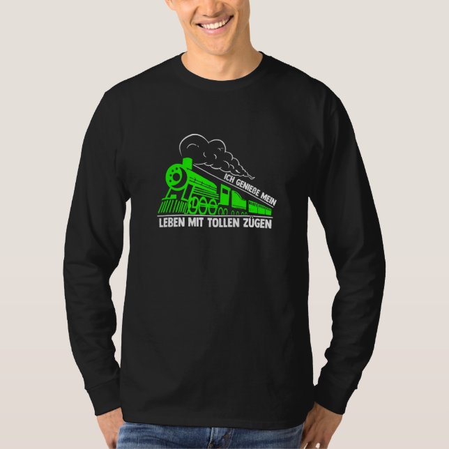 Camiseta Mens Cheio De Vida Dos Comboios Modelo Ferroviário (Frente)