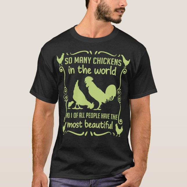 Camiseta Mens Chicken família galinha criador de humor (Frente)