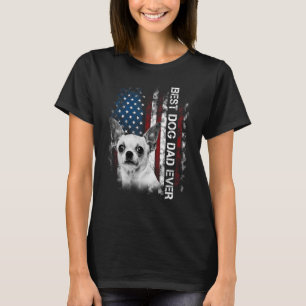 Camiseta Mens Chihuahua Pai Vintage Bandeira Americana Pai