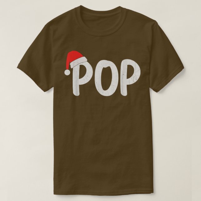 Camiseta Mens Christmas Santa Hat Matching Family Pop Xmas  (Frente do Design)