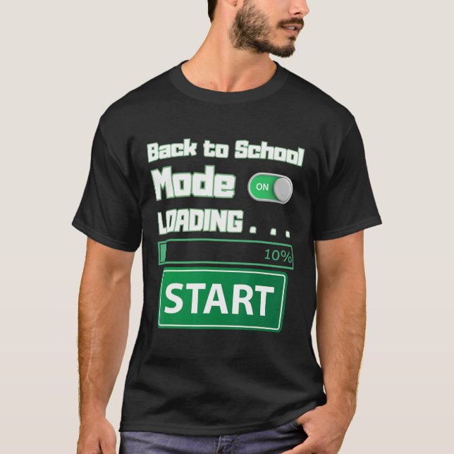 Camiseta Mens Ck To School Mode Loading – Gamer Style Humor (Frente)