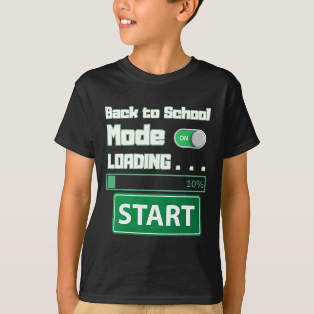 Camiseta Mens Ck To School Mode Loading – Gamer Style Humor (Frente)