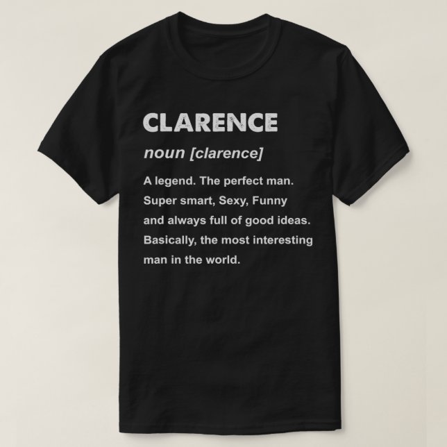 Camiseta Mens Clarence Name (Frente do Design)