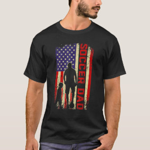 Camiseta Mens Classic Soccer Pai Bandeira Americana Patriót
