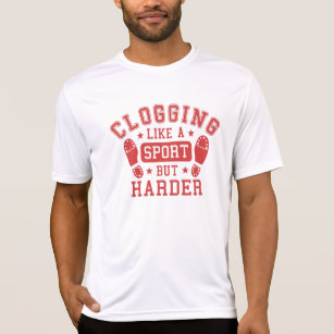 Camiseta Mens Clog Dancer Legal Esporte Vermelho, mas mais 