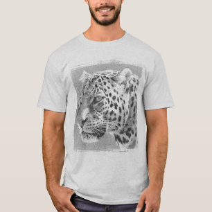 Camiseta Mens Clothing Leopard Head Modern Modelo Ash