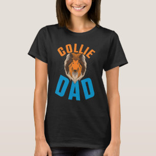 Camiseta Mens Collie Pai Proprietário do Cão Pet Dog Animal