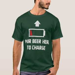 Camiseta Mens Com Baixo Consumo De Bateria Empurram Cerveja