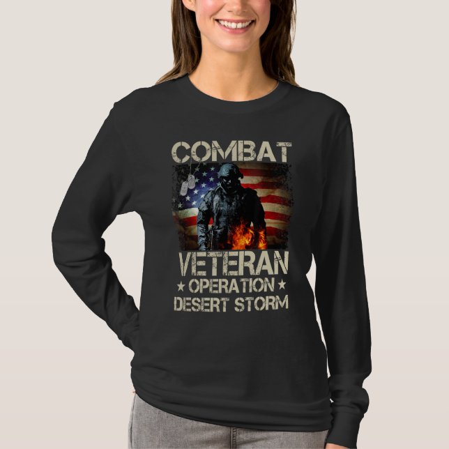 Camiseta Mens Combat Veteran Operation Desert Storm Soldier (Frente)