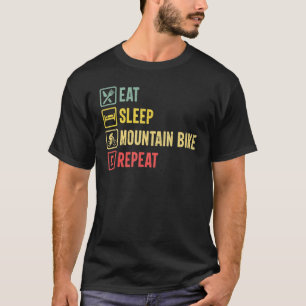 Camiseta Mens Comem Repetições De Bicicleta De Montanha No