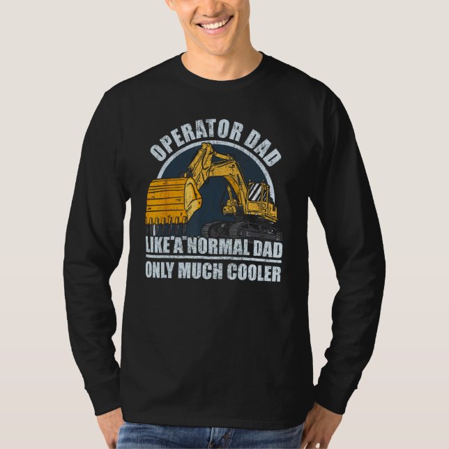 Camiseta Mens Construction Worker Heavy Equipment Excavator (Frente)