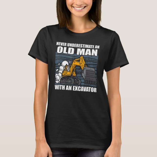 Camiseta Mens Construction Worker Heavy Equipment Excavator (Frente)