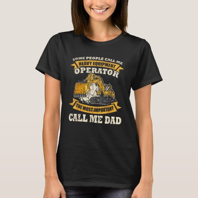 Camiseta Mens Construction Worker Heavy Equipment Excavator (Frente)