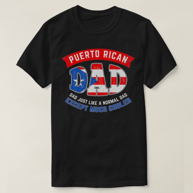 Camiseta Mens Cool Puerto Rican Dad Fathers Day  (Frente do Design)