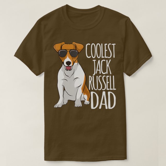 Camiseta Mens Coolest Jack Russel Pai Jack Russell Terrier (Frente do Design)